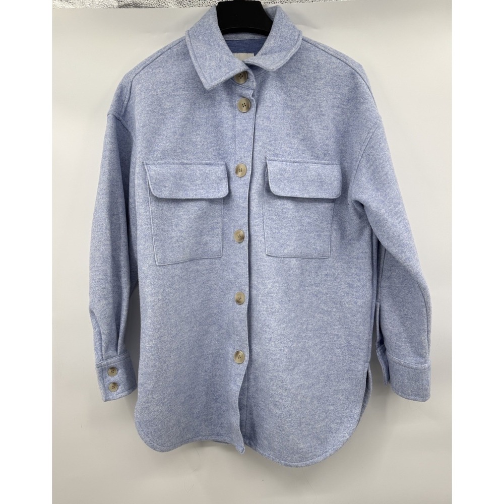 Light blue H&M oversized shirt jacket (shacket). Size Small